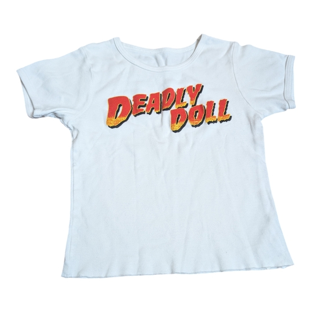 Jesse Jo Stark Deadly Doll Baby Tee in White HARD TO FIND SUPER CUTE Small
